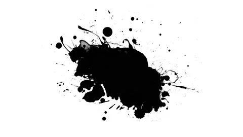 Black inks drops Video stock 132805874