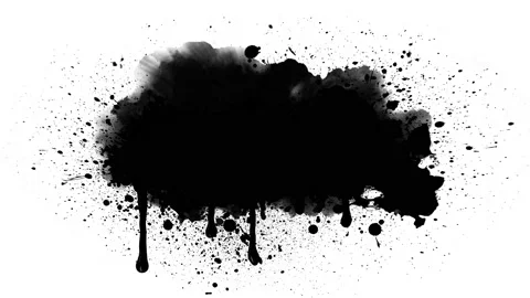 Black inks drops Video stock 155107899