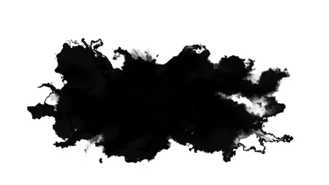 Black inks drops on white Stock Footage 232407885