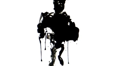Black inks in water 4K Stock Footage 72396010