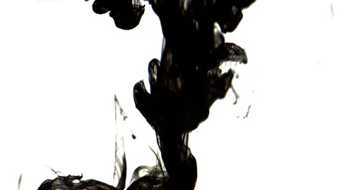 Black inks in water 4K Stock Footage 72396031