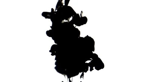 Black inks in water 4K Stock Footage 72396033
