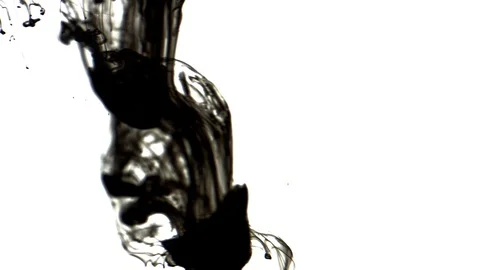 Black inks in water 4K Stock Footage 72396070