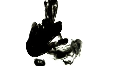 Black inks in water 4K Stock Footage 72396134