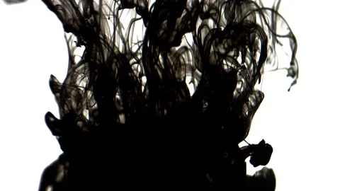 Black inks in water 4K Stock Footage 72396135