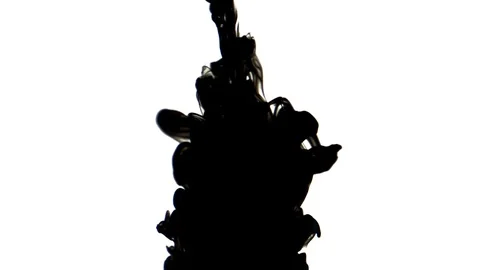 Black inks in water 4K Stock Footage 72396155