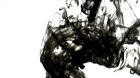 Black inks in water 4K Stock Footage 72396203