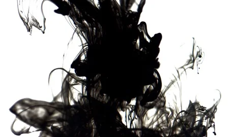 Black inks in water 4K Stock Footage 72396253