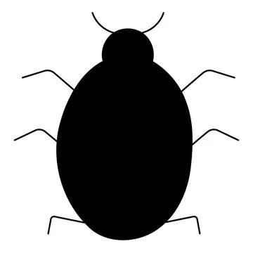 Black insect ladybird ladybug. Icon, element fly Stock Illustration