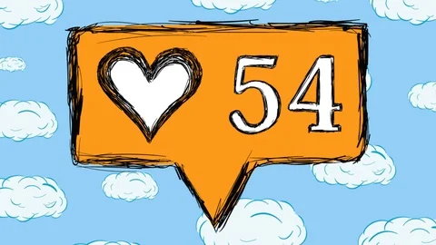 Black insta likes cloud orange Stock Footage 112811469