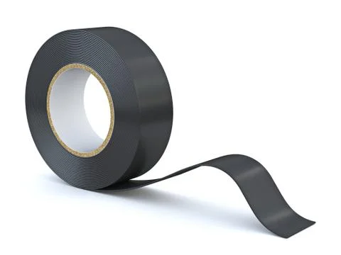 Black insulating tape 3D Stock Illustration