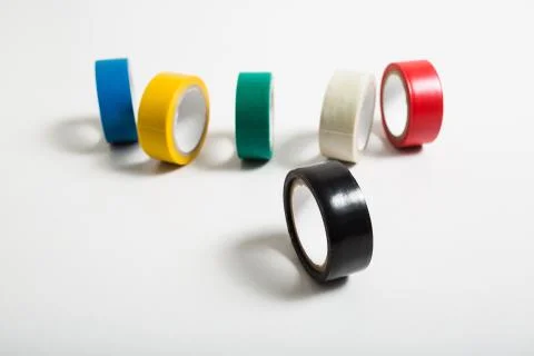 Black insulating tape roll Stock Photos