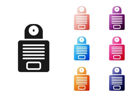 Black Intercom icon isolated on white background. Set icons colorful. Vector Stock Illustration