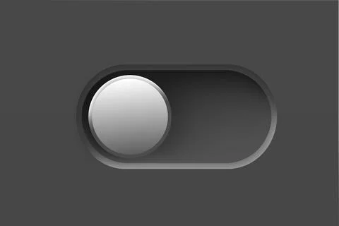 Black interface toggle button. On Off switch. 3d vector element idolated on.. Stock Illustration