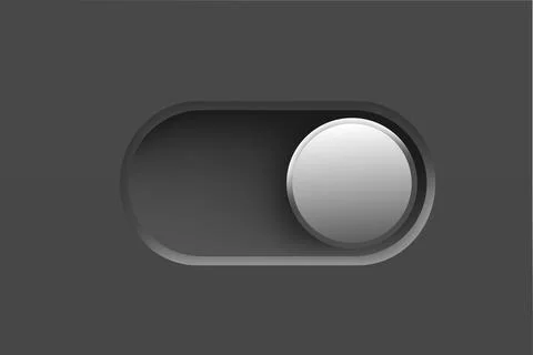 Black interface toggle button. On Off switch. 3d vector element idolated on.. 스톡 일러스트