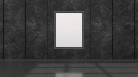 Black interior with black frames for mockup Illustrazione stock