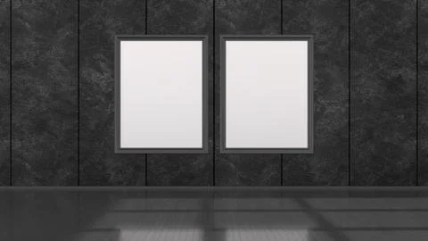 Black interior with black frames for mockup Illustrazione stock