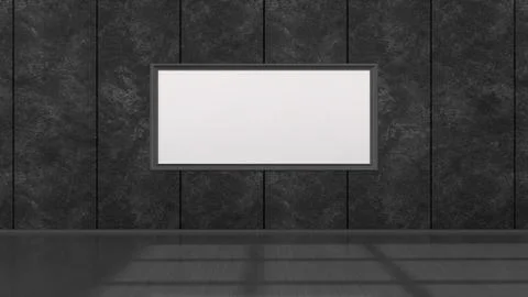 Black interior with black frames for mockup Illustrazione stock