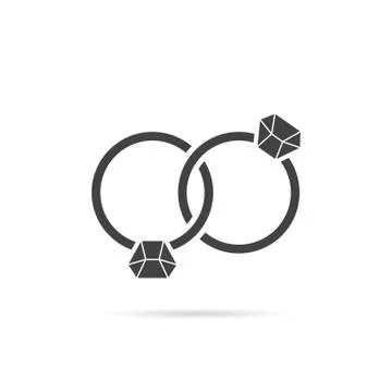 Black intertwined rings with shadow Stock Illustration