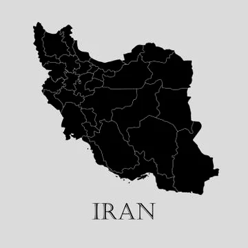 Black Iran map - vector illustration Stock Illustration