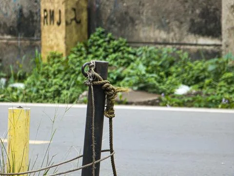Black Iron Bollard in West Java Stock Photos
