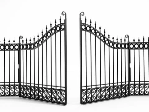 Black iron gate Stock Illustration