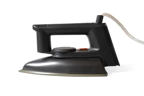 Black iron side view isolated on a white background. Stock Photos