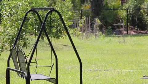 Black Iron Swing Stock Footage 5627761