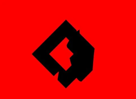 Black irregular shape on red Stock Illustration