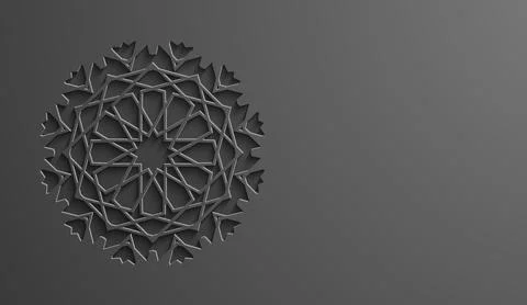 Black islamic pattern geometric background. Ramadan kareem oriental style vector 스톡 일러스트