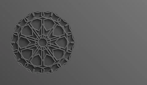 Black islamic pattern geometric background. Ramadan kareem oriental style vector Illustrazione stock