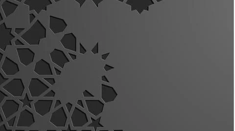 Black islamic pattern geometric background. Ramadan kareem oriental style vector Illustrazione stock