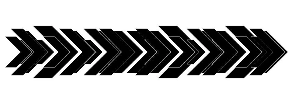 Black isolate vector arrows on white background Illustrazione stock