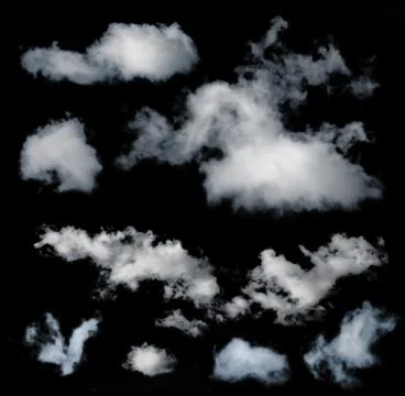 Black isolated clouds Stock Photos