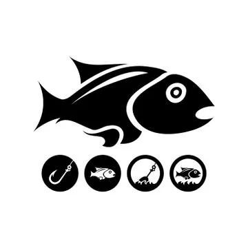 Black isolated fish Stock Illustration