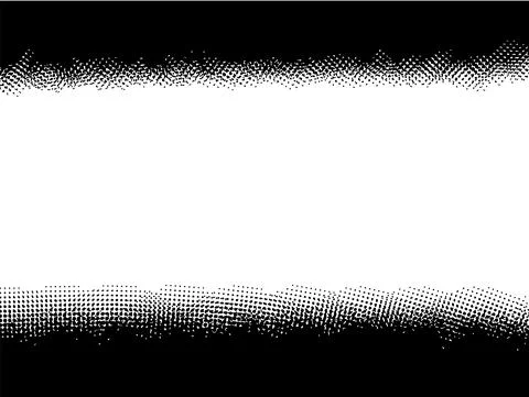 Black isolated halftone comic effect background. Simple grunge dotted design Stock Illustration