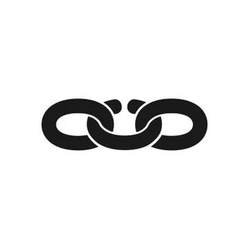 Black isolated icon of broken chain on white background. Silhouette of chain. Stock Illustration