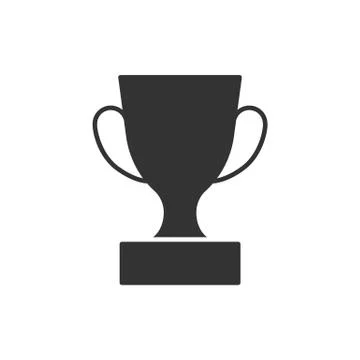 Black isolated icon of cup on white background. Silhouette of cup. Stock Illustration