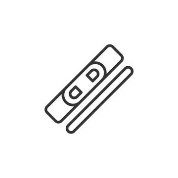 Black isolated outline icon of clave on white background. Line Icon of percus Stock Illustration