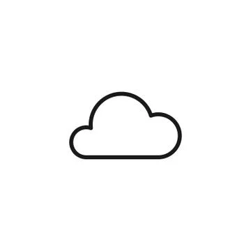 Black isolated outline icon of cloud on white background. Line Icon of cloud. イラスト素材