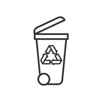 Black isolated outline icon of container on white background. Line Icon of bi Stock Illustration