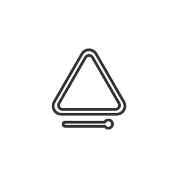 Black isolated outline icon of triangle on white background. Line Icon of per Stock Illustration