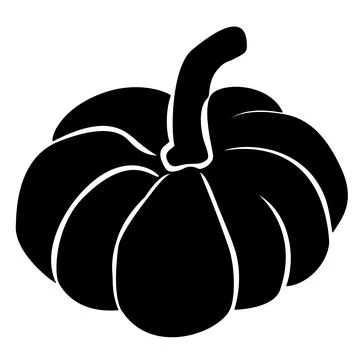 Black isolated plain pumpkin silhouette Stock Illustration