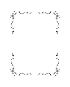 Black isolated vector ribbon bow frame decorating a page corner providing Stock Illustration