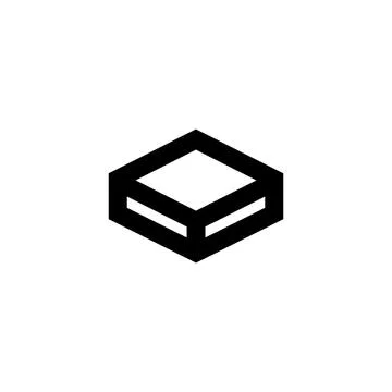Black isometric box icon for web interface design Stock Illustration