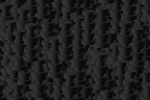 Black Isometric Concentric Ring Vector Seamless Pattern Stock Illustration