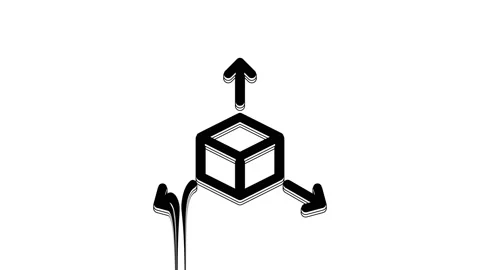 Black Isometric cube icon isolated on white background. Geometric cubes solid Stockbeeldmateriaal 233773254