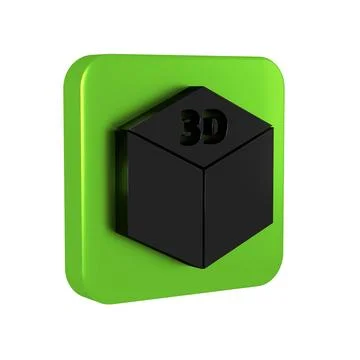 Black Isometric cube icon isolated on transparent background. Geometric cub.. Illustrazione stock