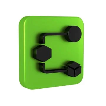 Black Isometric cube icon isolated on transparent background. Geometric cub.. Illustrazione stock
