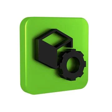 Black Isometric cube icon isolated on transparent background. Geometric cub.. Stock Illustration